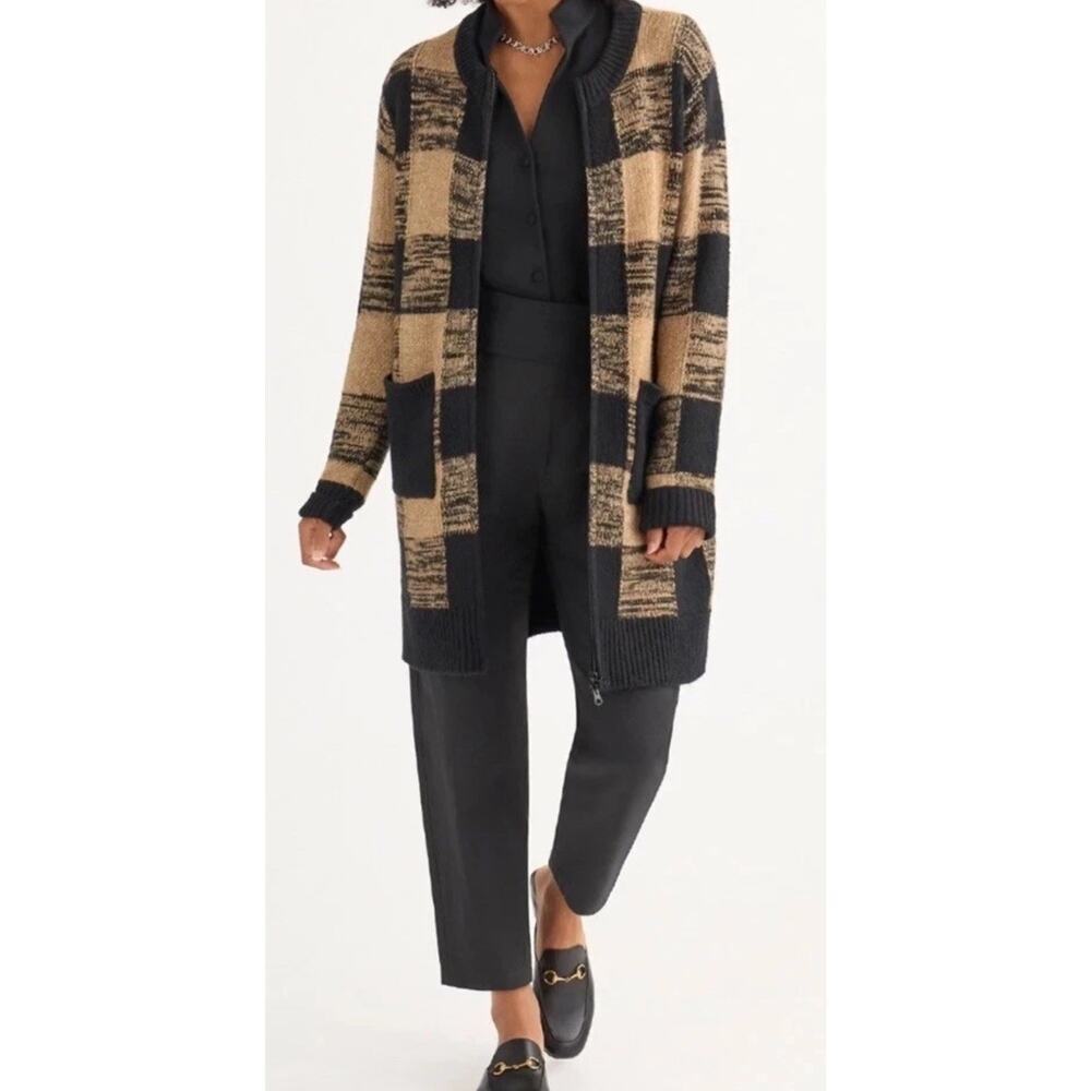 CAbi Hot Toddy Cardigan, Style 4814, Size Small, Fur Collar, EUC CL